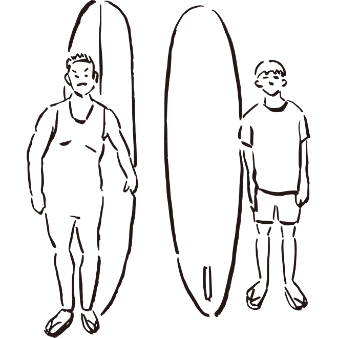 息子とサーフィン